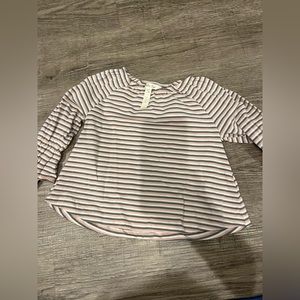 Matilda Jane Charles Girls Multi Stripe Top with Smocked Cuffs